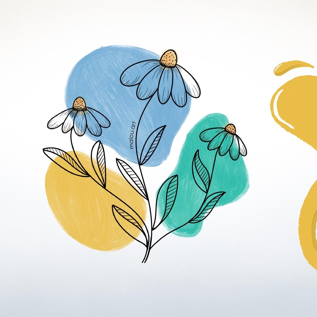 Wasserfester Vinyl Sticker Flowers | 4 x 4 cm | digitale Illustration | bullet journal | bottle sticker | planner sticker