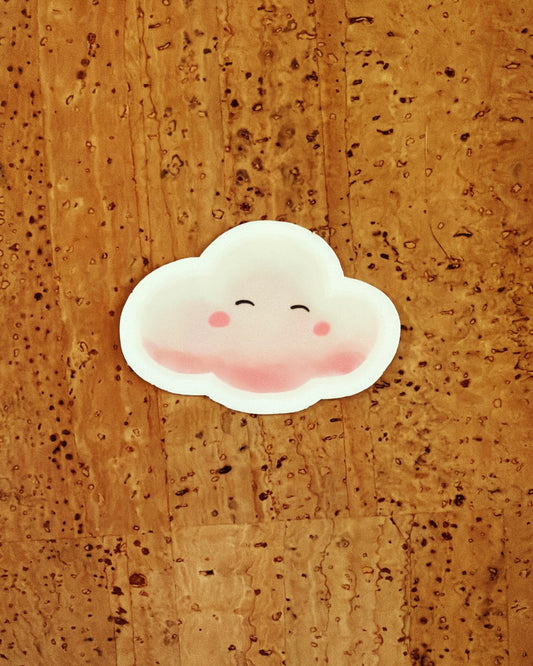Matter Vinyl Sticker Wolke – Süße Illustration – Wasserfest – Aufkleber für Laptop, Handy & Planer – Kawaii Cloud Sticker – Geschenk für Sie