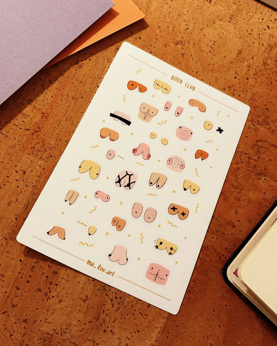 Sticker Sheet BOOB CLUB – Body Positivity & Diversity Aufkleber