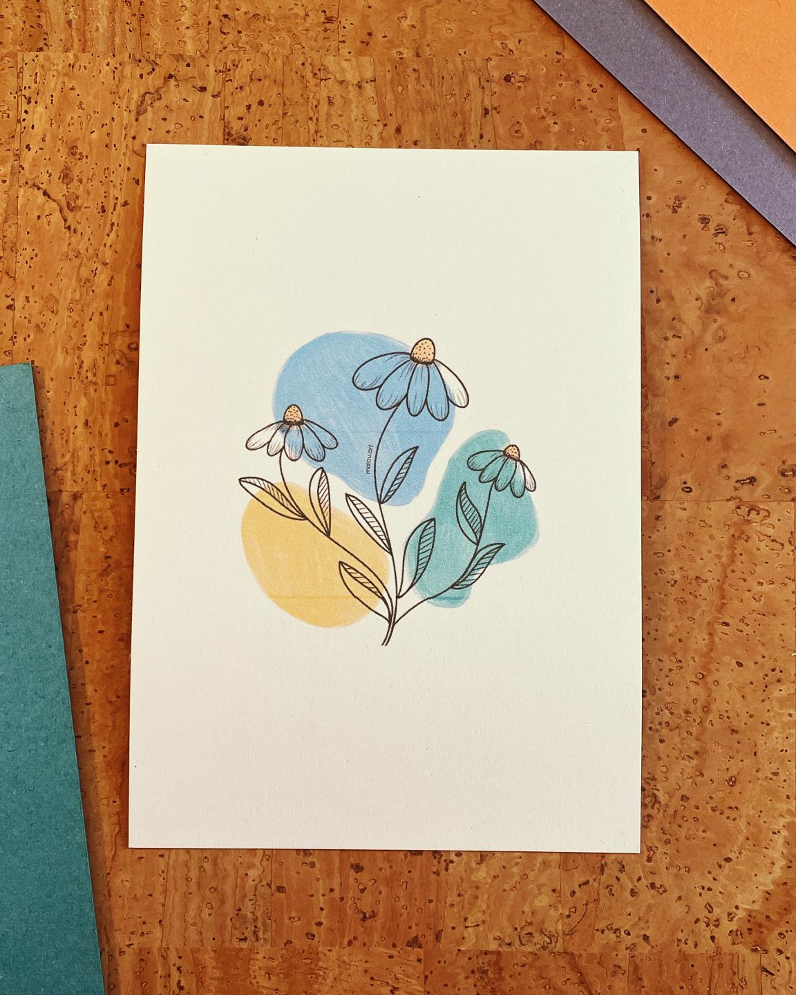 Postkarte A6 Flowers | Digitaldruck | individuelles Papier | nachhaltiger Druck