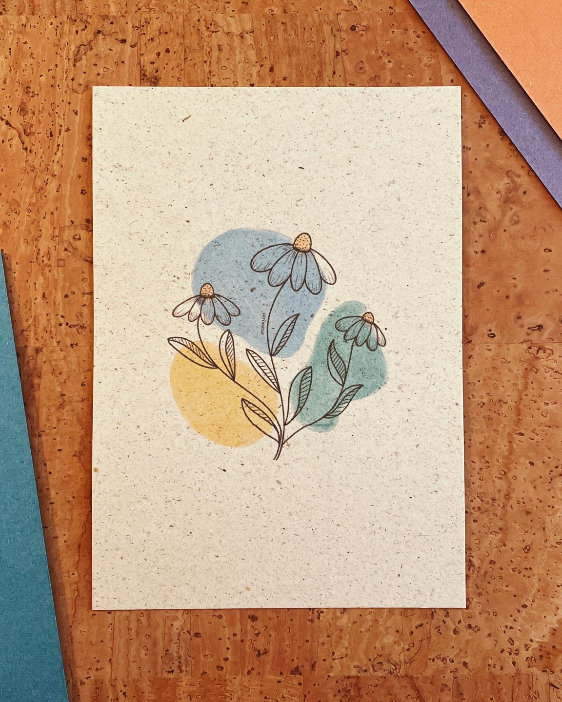 Postkarte A6 Flowers | Digitaldruck | individuelles Papier | nachhaltiger Druck