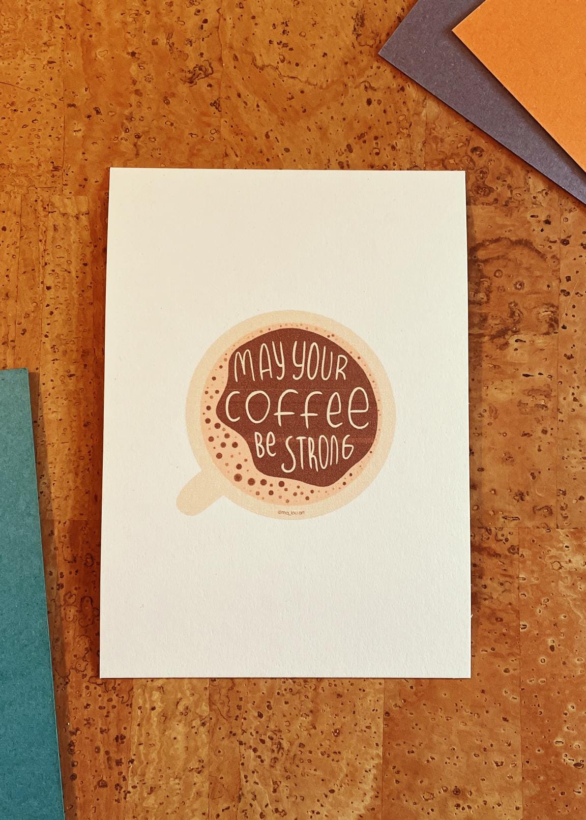 Postkarte A6 coffee strong | coffee lover gift | Kaffee Postkarte Geschenk | Slow morning coffee Club Card | Espresso lover Art