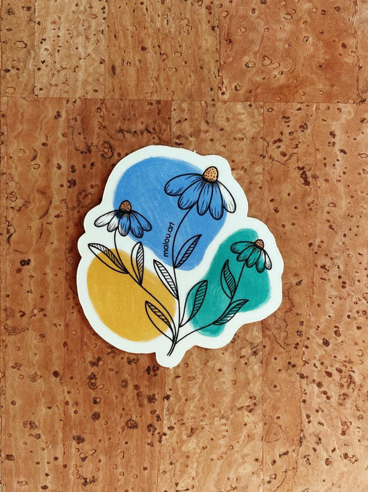 Wasserfester Vinyl Sticker Flowers | 4 x 4 cm | digitale Illustration | bullet journal | bottle sticker | planner sticker