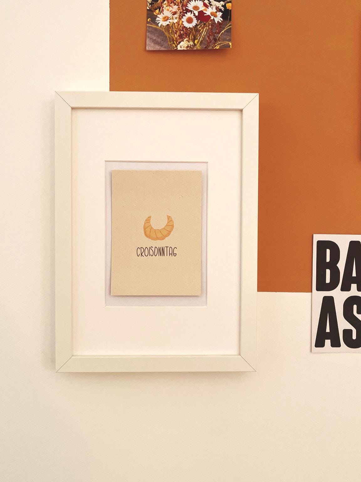 Postkarte A6 Croissant Croisonntag | individuelles breakfast Geschenk | Postkarte für Frühstücksliebhaber | Gift für Slow mornings people