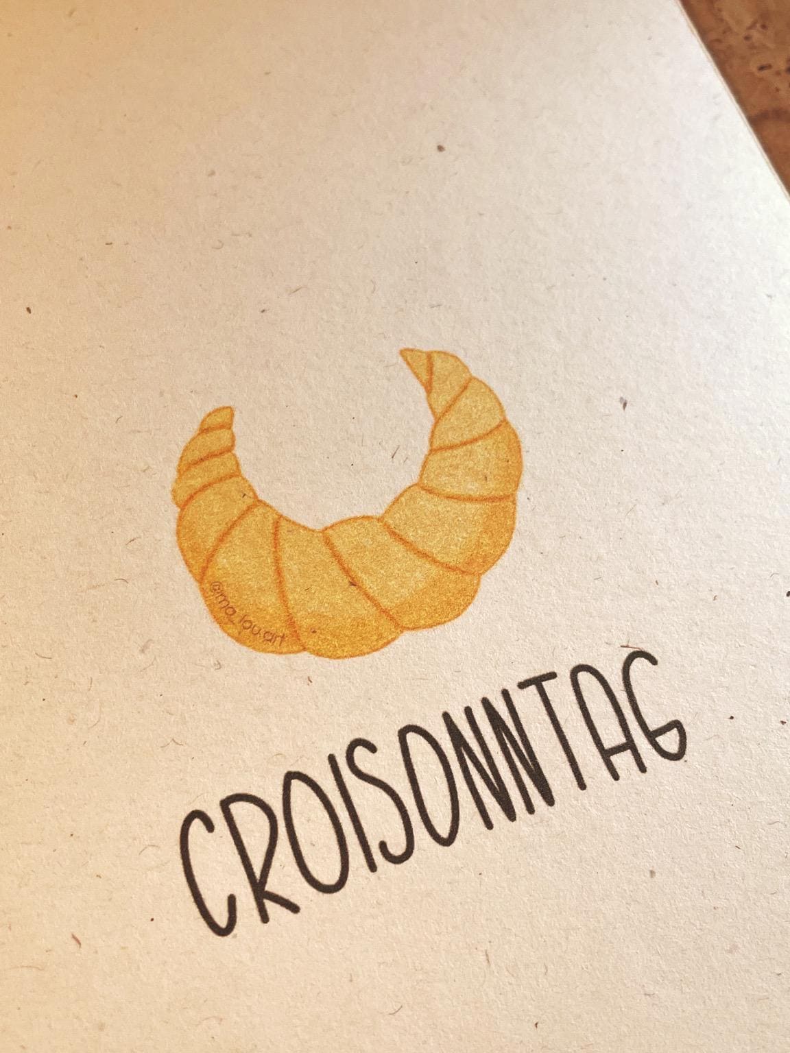 Artprint Croissant Croisonntag | A4 A5 breakfast club wall art | Slow Morning Fans Art Print | frühstücksliebe Küchen Poster Geschenk