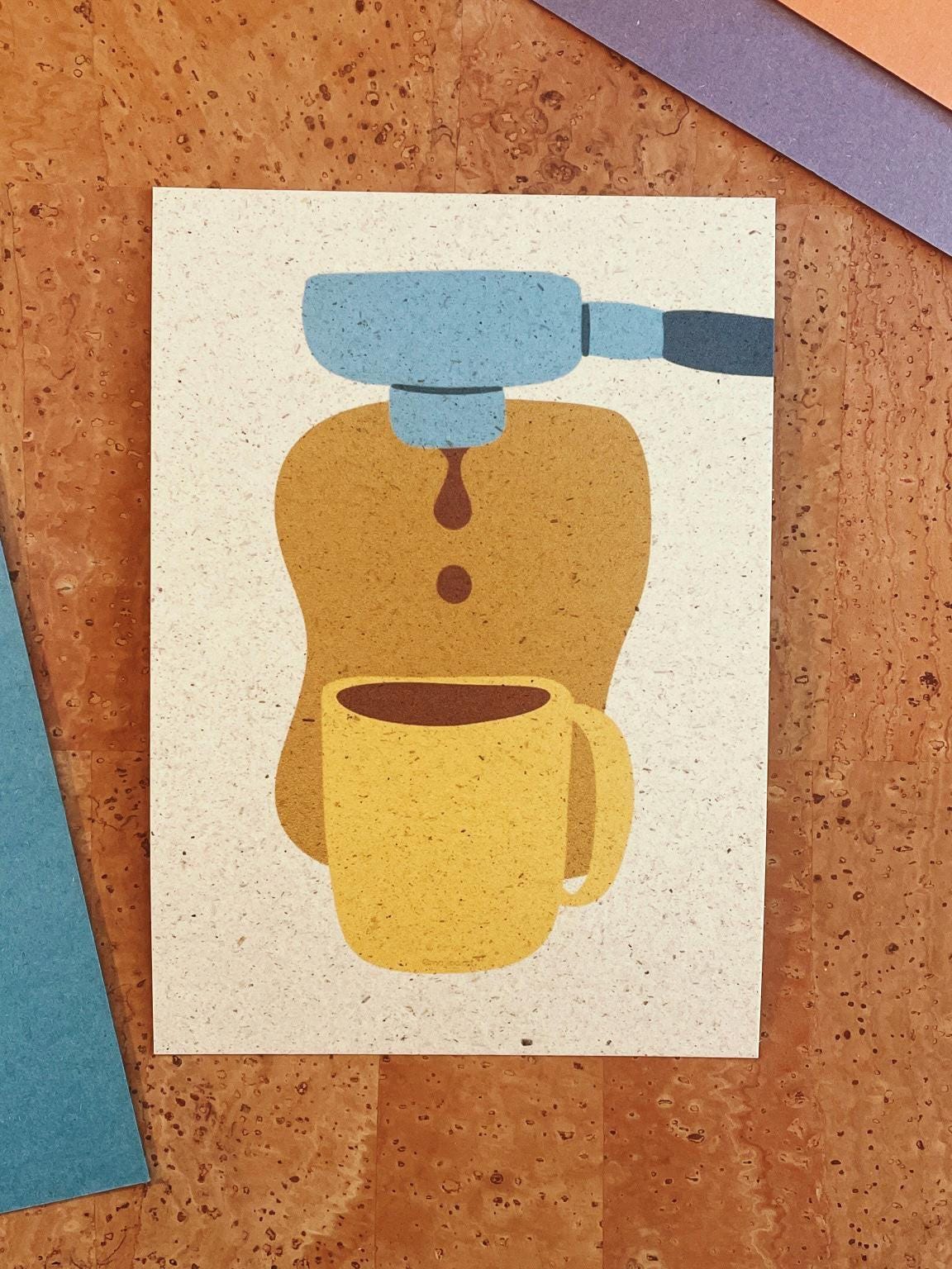 Postkarte A6 | Siebträger Espresso Liebe – Kaffee-Postkarte auf Naturpapier | coffee lover Art | Kaffeeliebhaber Geschenk | breakfast Club