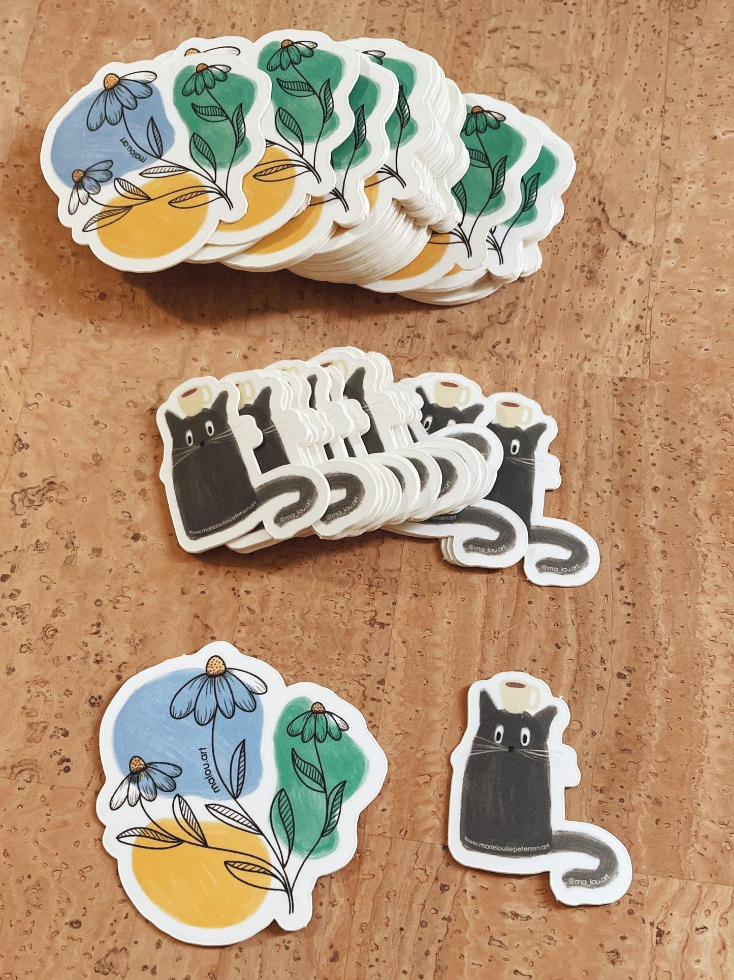 Wasserfester Vinyl Sticker "Coffee Cat" | 3 x 4 cm | digitale Illustration | bulletjournal | bottle sticker | planner sticker