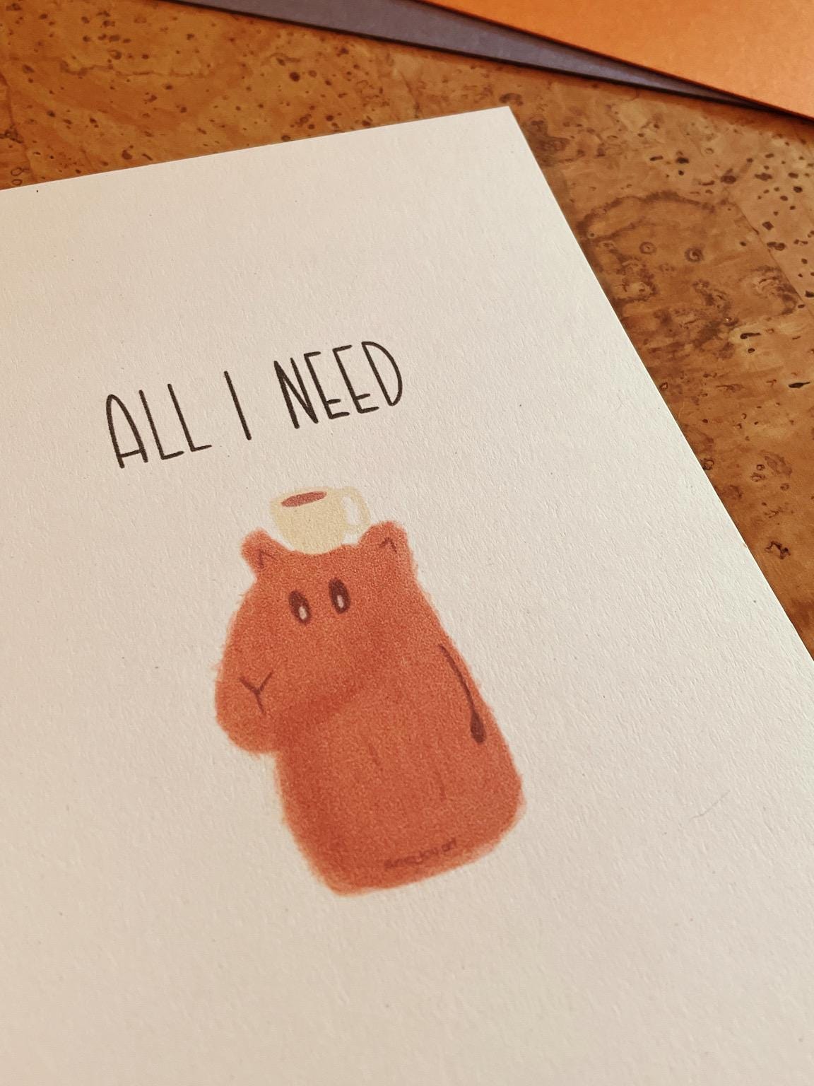 Postkarte A6 Coffee Capybara | Individuelles Papier | Nachhaltiger Digitaldruck