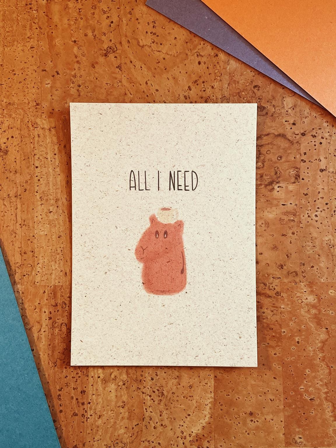 Postkarte A6 Coffee Capybara | Individuelles Papier | Nachhaltiger Digitaldruck
