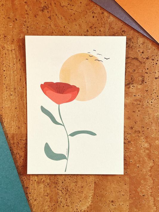 Postkarte A6 Mohnblume Poppy | nachhaltiger Digitaldruck | individuelles Papier