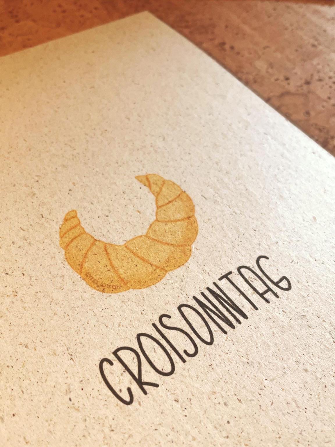 Artprint Croissant Croisonntag | A4 A5 breakfast club wall art | Slow Morning Fans Art Print | frühstücksliebe Küchen Poster Geschenk