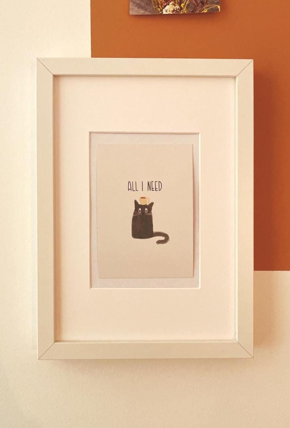 Postkarte A6 Coffee Cat | individuelles Papier | nachhaltiger Digitaldruck | Katze Kaffee