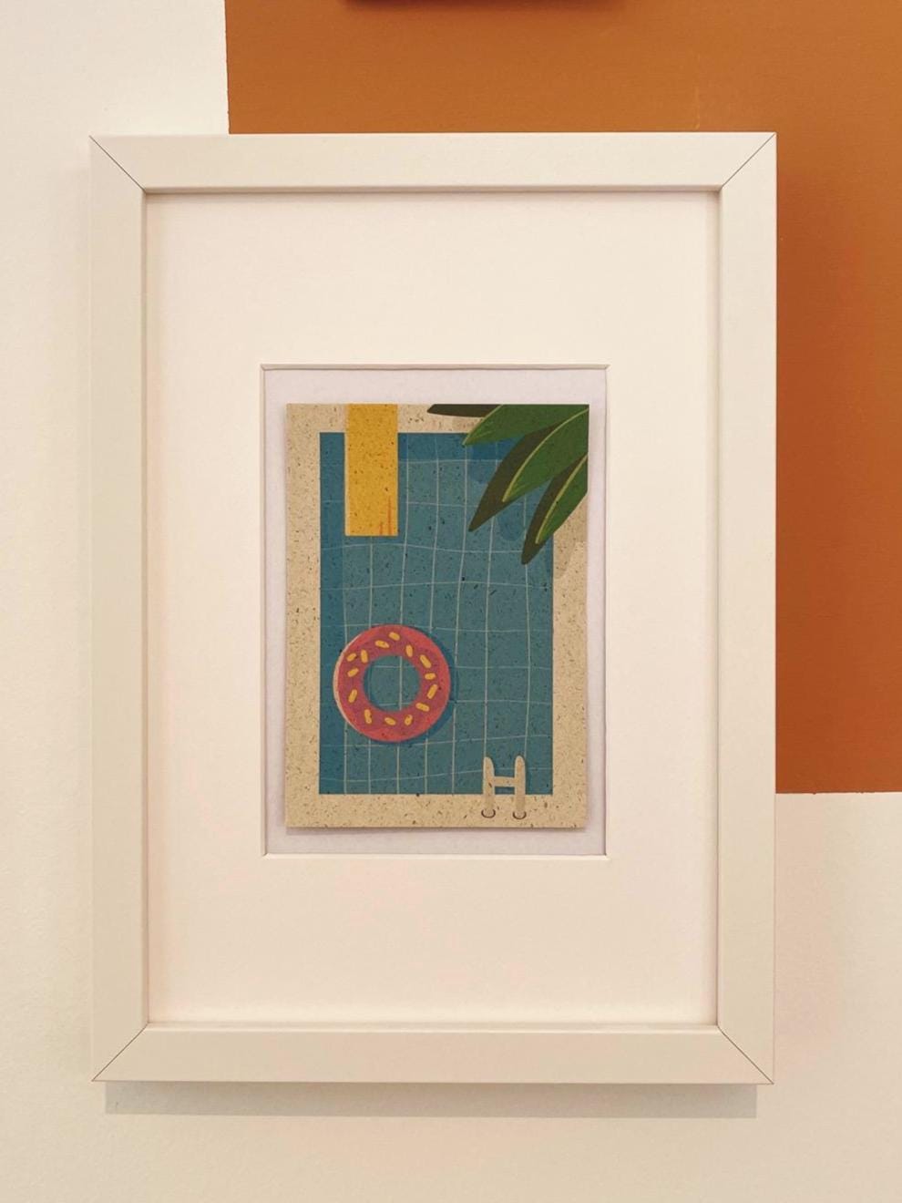 Retro Pool Postkarte A6 | Vintage Sommer Schwimmbad Kunst | Minimalist Summer Vibes | Urlaubsgrüße | Poolside Art Print
