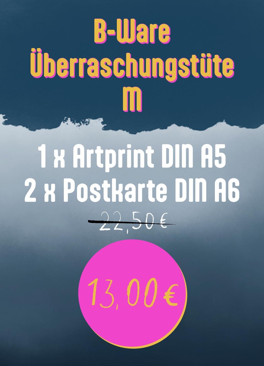 B-Ware Überraschungstüte M – 1 x DIN A5 Artprint + 2 x Postkarten | Nachhaltiger Eco Paper Mix | Vintage Art Set