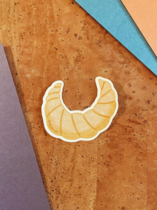 Croissant Vinyl Sticker wasserfest - Süßer Bakery Aufkleber für Laptop Flasche Journal - Französisches Gebäck Sticker Food Art