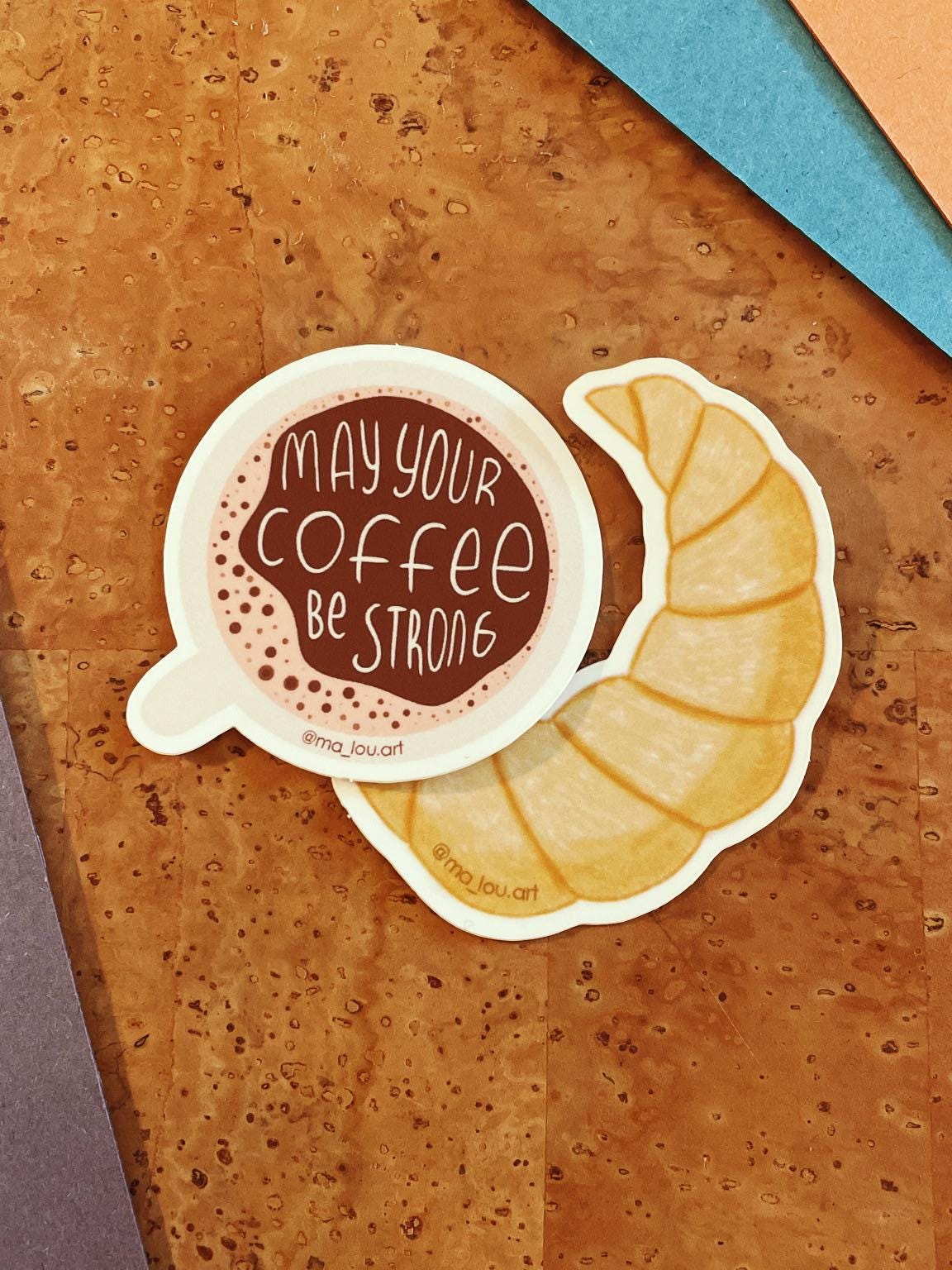 Croissant Vinyl Sticker wasserfest - Süßer Bakery Aufkleber für Laptop Flasche Journal - Französisches Gebäck Sticker Food Art