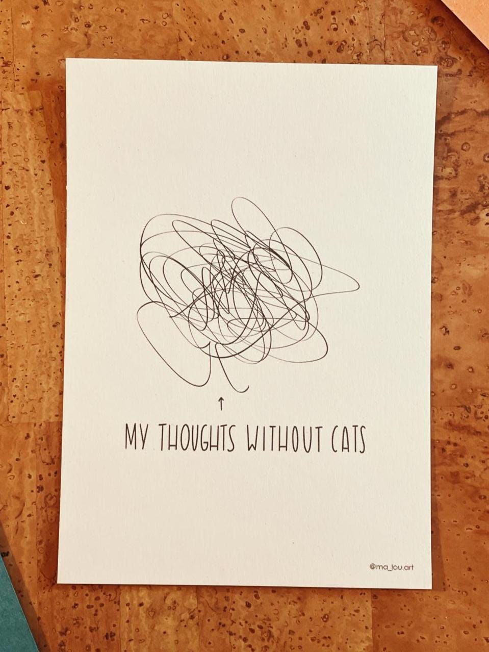 Postkarte A6 My thoughts today | mental health Postkarte | selfcare Geschenk | overthinking Art design gift