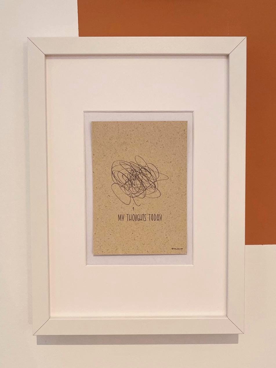 Postkarte A6 My thoughts today | mental health Postkarte | selfcare Geschenk | overthinking Art design gift
