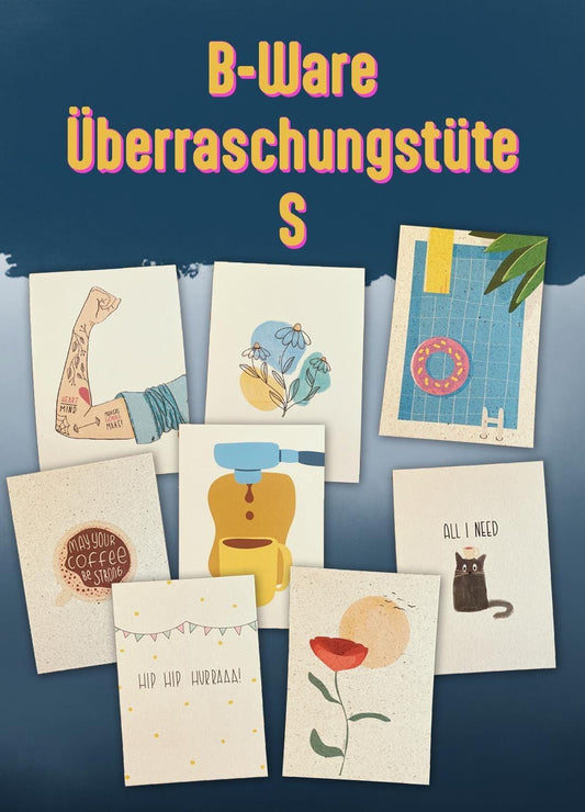B-Ware Überraschungstüte S – 3 nachhaltige Postkarten mit Charme | Eco Paper Mix | Vintage Grußkarten Set