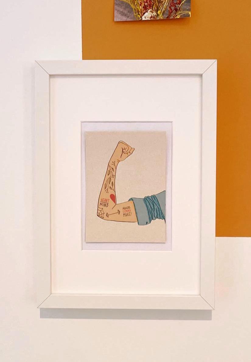 Starke Botschaft – Motivierende Postkarte A6 mit Arm-Tattoo & Spruch 'Makers gonna make' | Motivation Freundinnen Geschenk You can do it