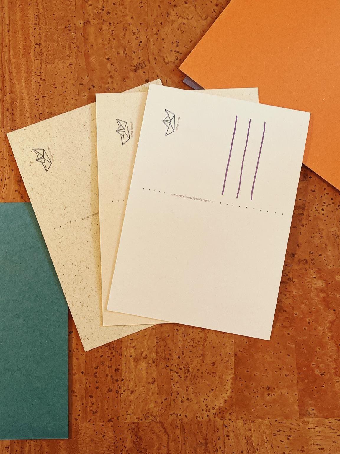 Botanische Postkarte A6 - Lila Blüten Line Art vintage lover gift - Organisches Blumen Design Grußkarte - Art Nouveau Stil Karte