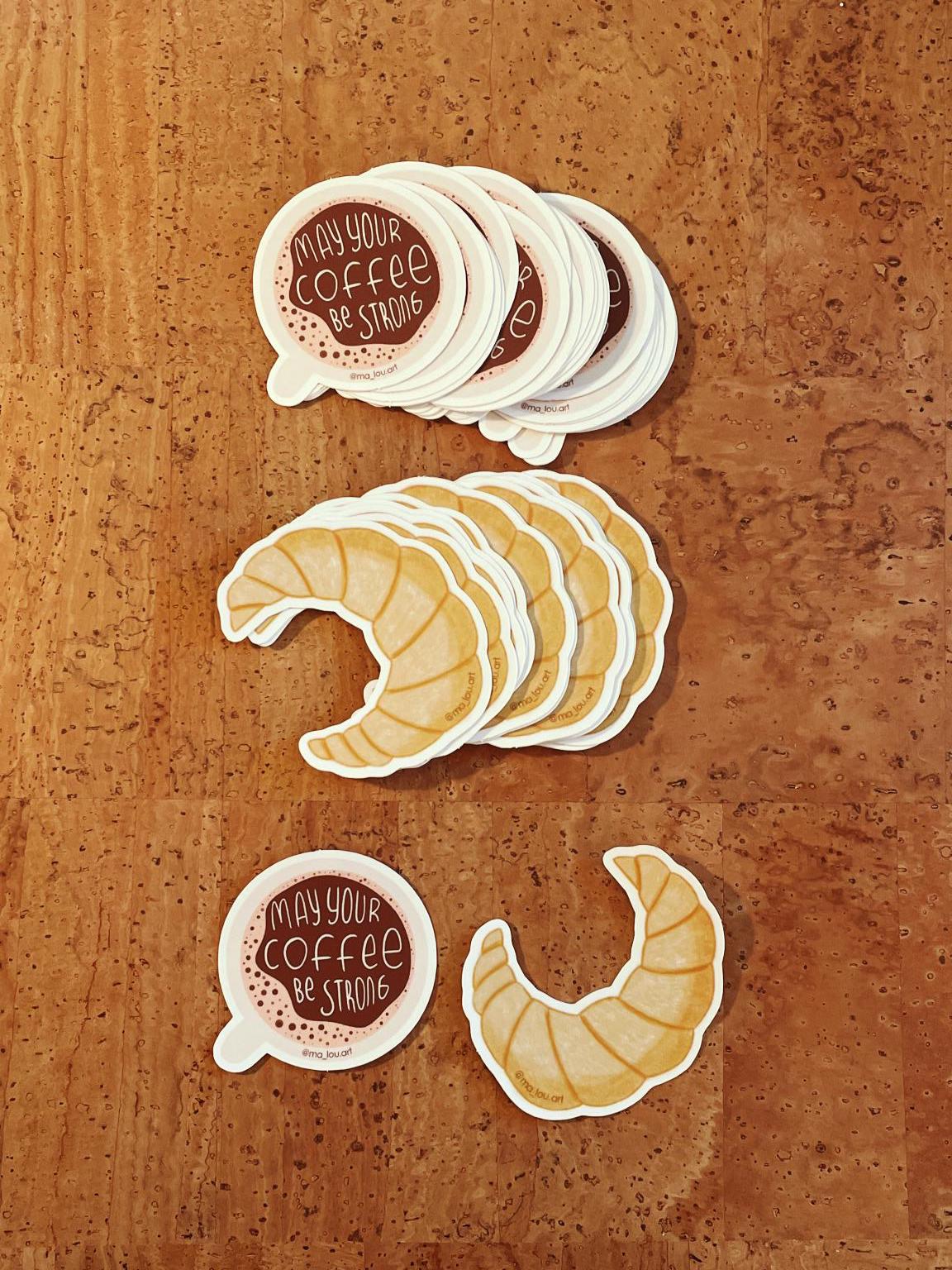 Vinyl-Sticker Set Coffee Vibes – 3 Kaffee & Frühstück Sticker für Kaffeeliebhaber