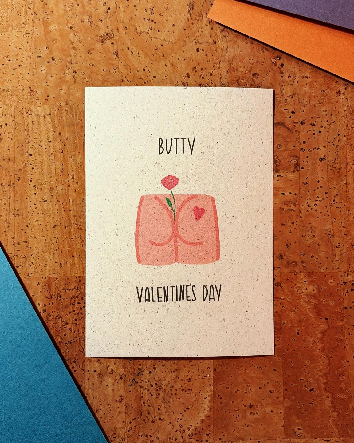 Postkarte „Butty Valentine“ – Ein humorvoller Liebesgruß auf nachhaltigem Papier