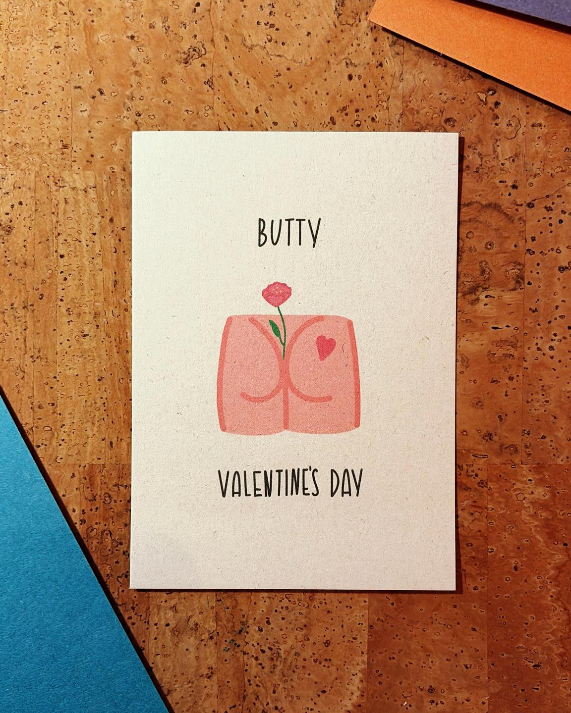 Postkarte „Butty Valentine“ – Ein humorvoller Liebesgruß auf nachhaltigem Papier