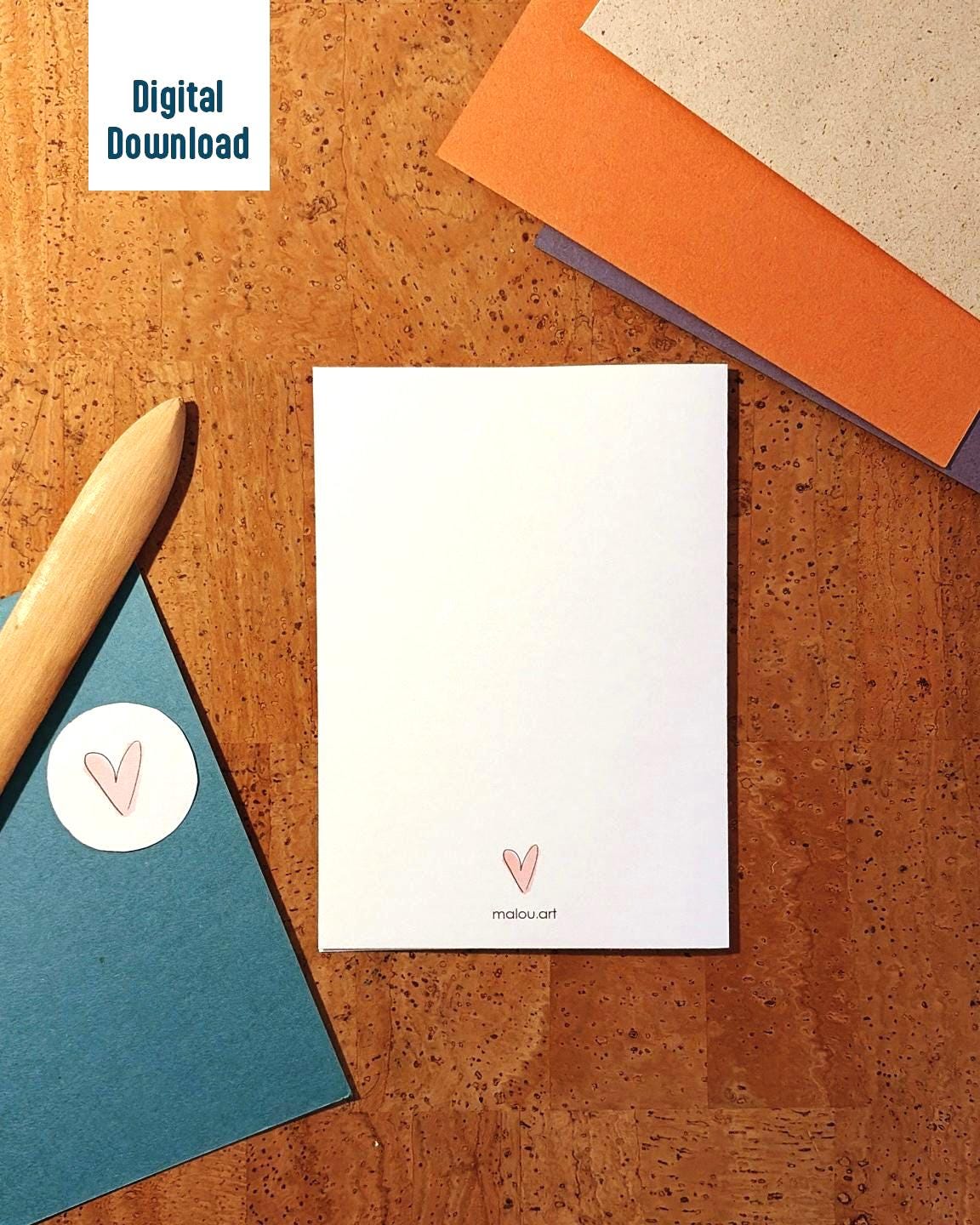 Muttertagskarte Digital zum Ausdrucken – Last Minute Geschenk Mama – Klappkarte PDF Download – „Wie schön dass es dich gibt“ – DIY Karte